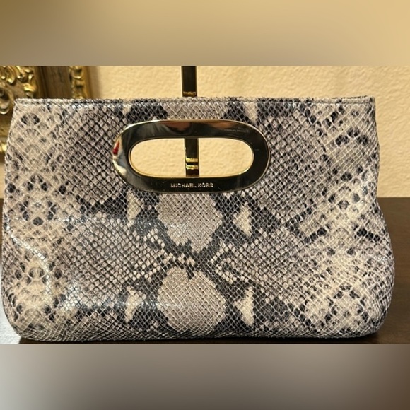 Michael Kors Snakeskin Berkeley Clutch - Picture 8 of 8